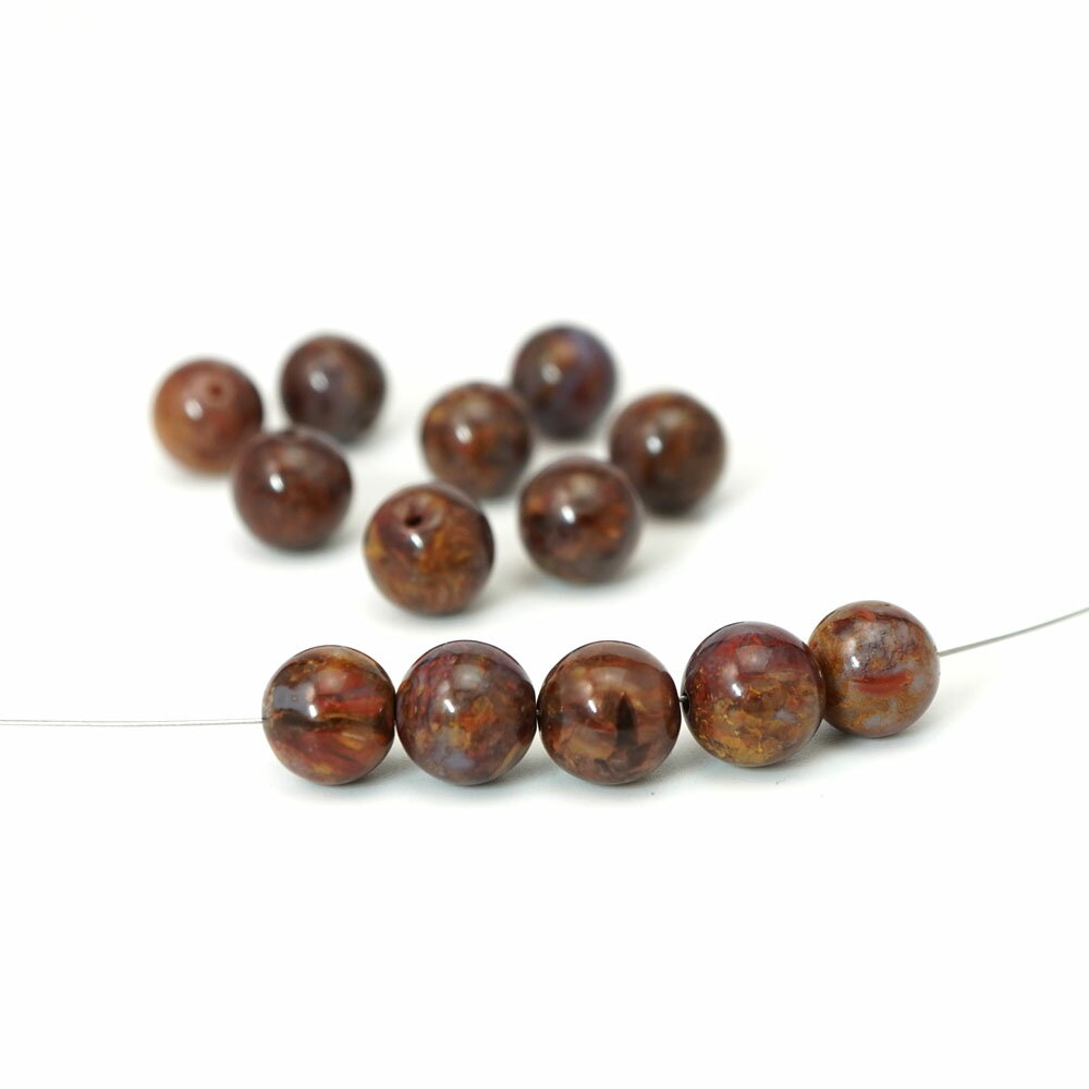 ピーターサイト 8mm 丸玉 ビーズ 1粒 バラ売り ストームストーン アースカラー 天然石 パワーストーン バラ 素材 パーツ アクセサリーパーツ ハンドメイド パーツ 自作 8ミリ cp7s