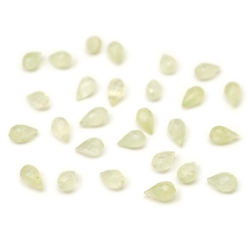 プレナイト 9×6-8×5mm ドロップファセット ビーズ 1粒売り バラ売り 斜め穴 葡萄石 天然石 カットビーズ 粒 バラ 石 珠 手芸 手作り 自作 ハンドメイド アクセサリー パーツ 材料 素材 c1sg