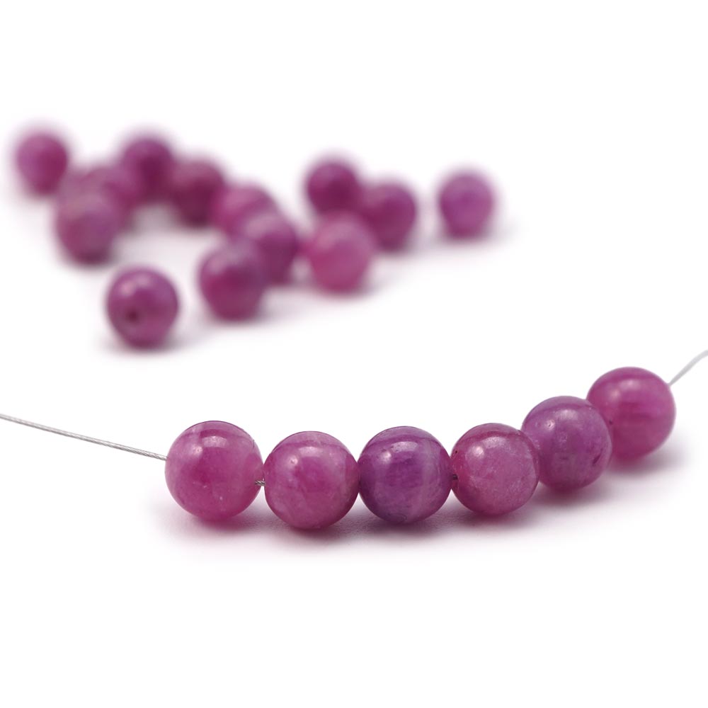 ルビー 6mm 丸玉 ビーズ 1粒売り バラ売り 紅玉 7月誕生石 天然石 パワーストーン バラ 素材 パーツ アクセサリーパーツ ハンドメイド パーツ 自作 6ミリ