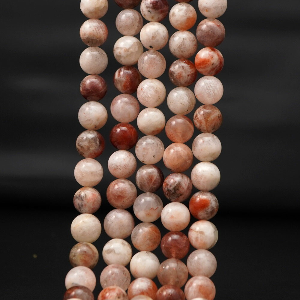 サンストーン 10mm 丸玉 ビーズ 連売り 約38cm ムーンストーン共生 珍しい 天然石 パワーストーン 連 石 丸 玉 手芸 手作り 自作 資材 ハンドメイド アクセサリー パーツ 材料 10ミリ cp9s