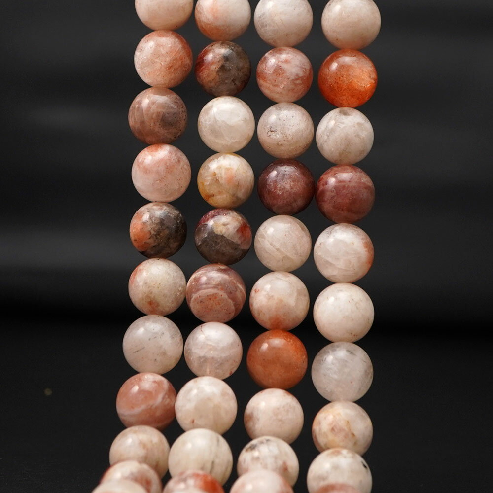 サンストーン 12mm 丸玉 ビーズ 連売り 約38cm ムーンストーン共生 珍しい 天然石 パワーストーン 連 石 丸 玉 手芸 手作り 自作 資材 ハンドメイド アクセサリー パーツ 材料 12ミリ cp12s