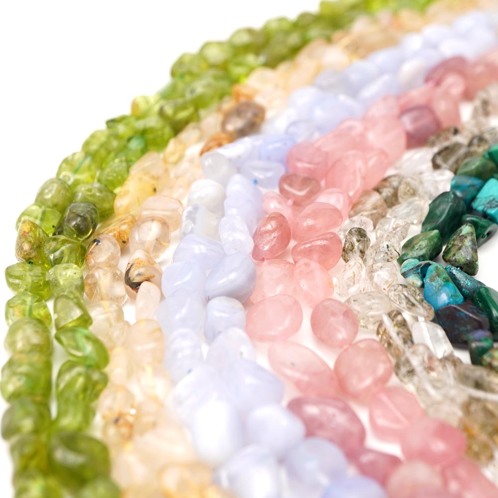 硅孔雀石 - 選べる 天然石 タンブル ナゲット カット ビーズ 6種 1連売 均一価格 パワーストーン ハンドメイド 手芸 石 連 素材 材料 パーツ