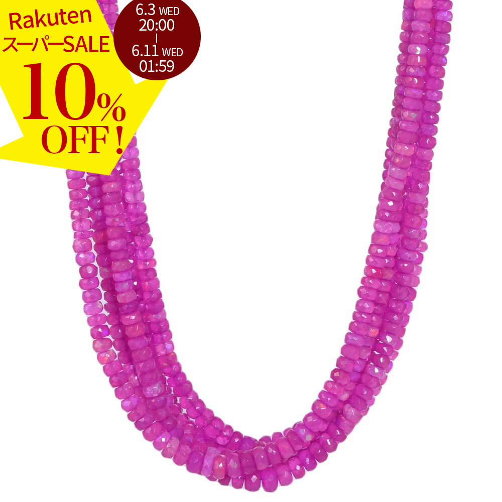 Rakuten - 【スーパーSALE 10%オフ】 エチオピアンオパール 5×3-3×2mm ボタンファセット ビーズ 連売り 約38cm 染め ピンク 天然石 パワーストーン 連 石 丸 玉 手作り 自作 資材 ハンドメイド アクセサリー パーツ 材料 5ミリ 2606ss