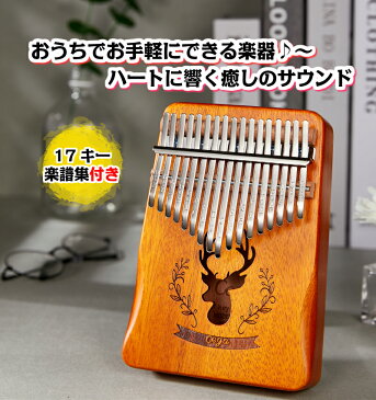 カリンバ 親指ピアノ おやゆびピアノ 17キー 子供用 ピアノ サムピアノ アフリカ楽器 キッズ プレゼントに最適 楽譜集付き マホガニー製 フィンガーピアノ ポータブル チューニング可 初心者向け ハンマー ・清掃クロス付き 演奏やすい 送料無料