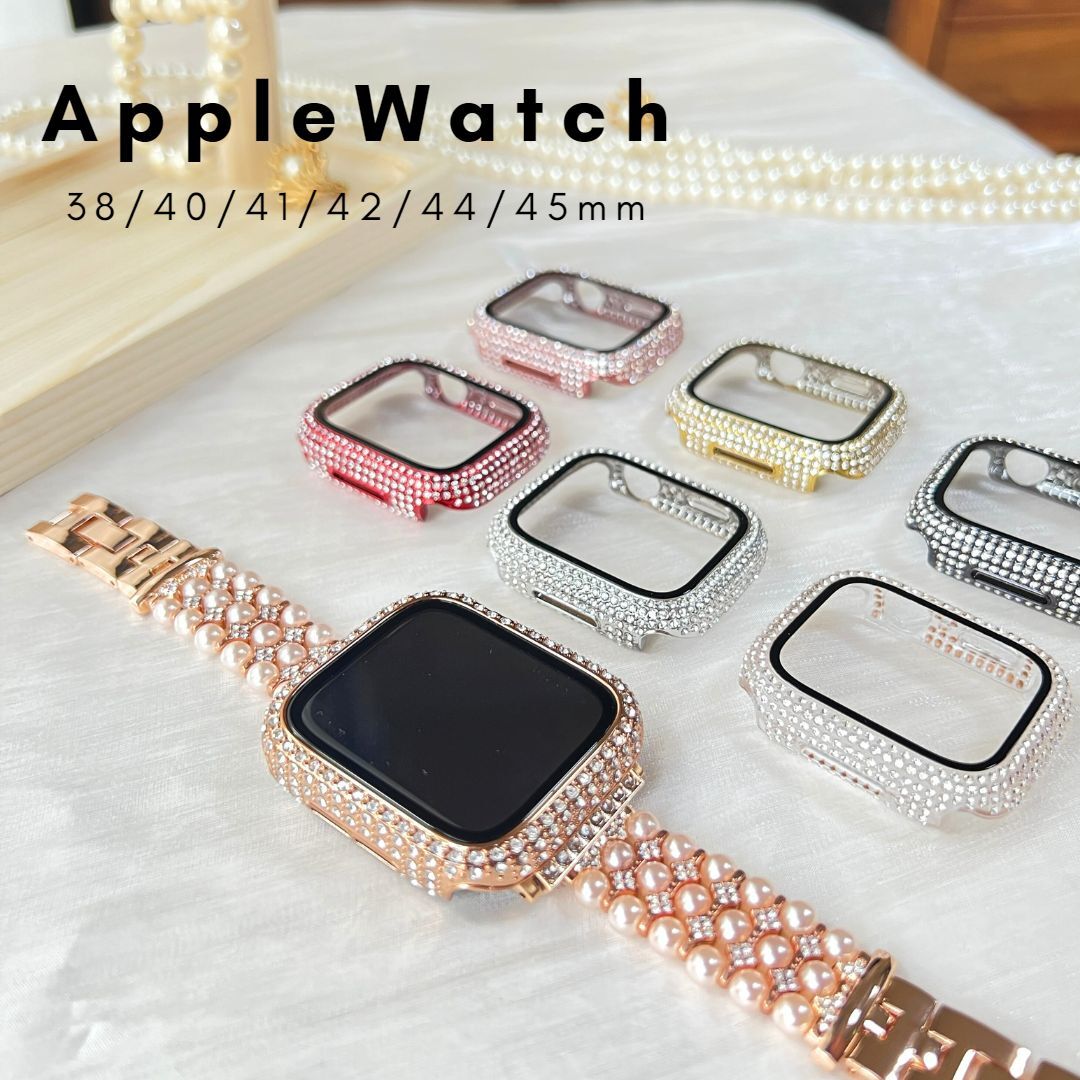 【レビュー特典中】【送料無料】アップルウォッチ カバー キラキラ apple watch カバー アップルウォッチケース Apple Watch 全Series耐衝撃 PC41mm 45mm 40mm 42mm 38 Series 9 8 7 6 5 薄い …