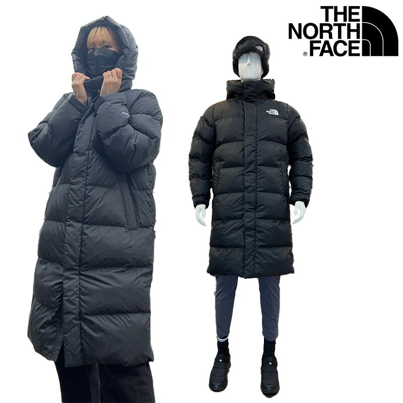 [THE NORTH FACE] NI3NN57 RIVERTON T-BALL COAT 1 ノースフェイス ダウン ジャケット ロング 長い ブラック レディース メンズ 新作 2022 カジュアル 男女共用 兼用 人気 ホワイトラベル WHITELABEL グース 黒 韓国 コーデ 限定