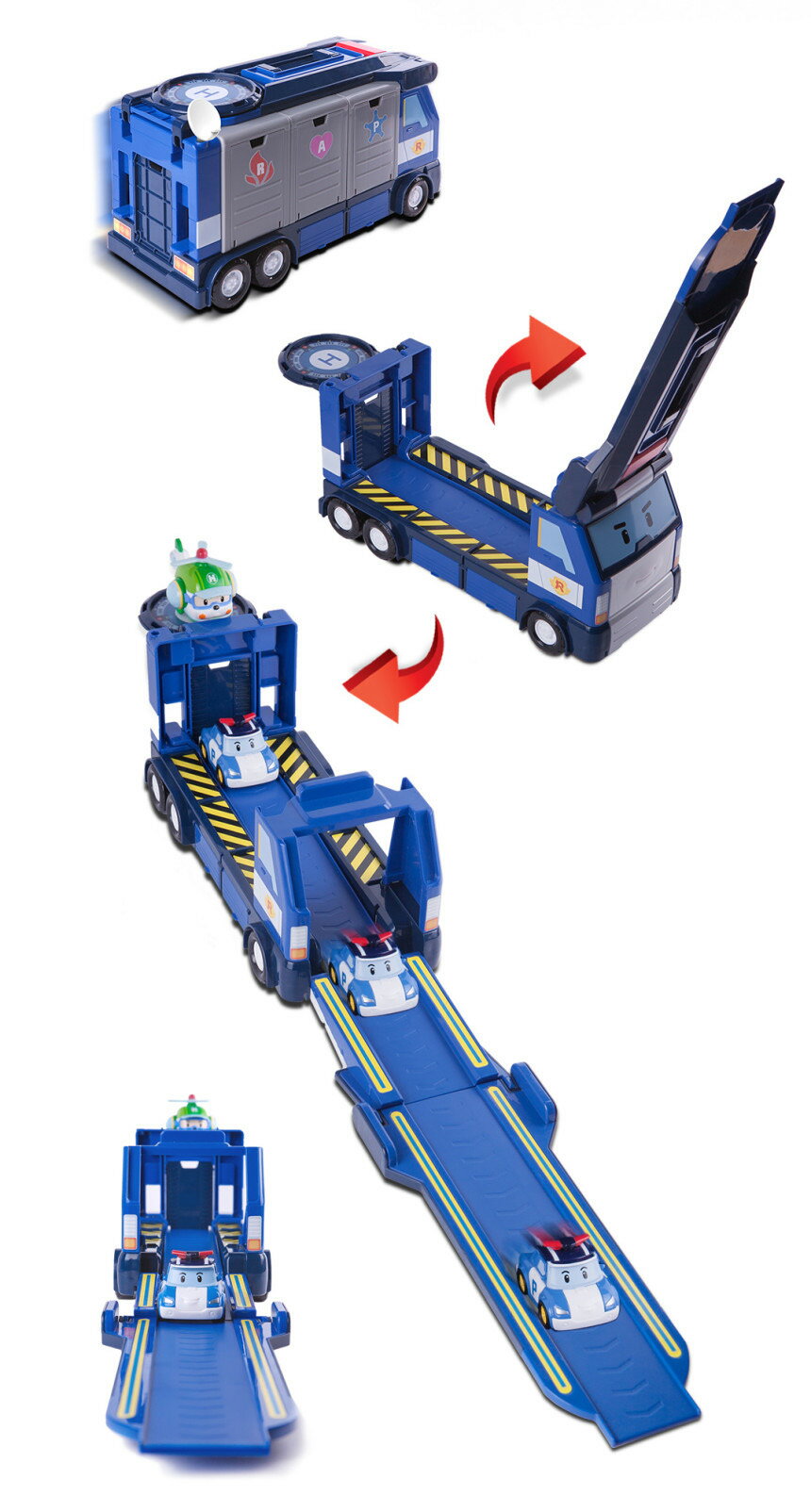 ★配送無料★ROBOCAR POLI★機動本部トレーラー(ダイキャストポリー付)+ダイキャスト砂漠救助隊3種 ポリー レスキュー ミニカー 車 アニメ おもちゃ 組み立て 名前 男の子 女の子 プレゼント こどもの日 誕生日 シーズン キャラクター 韓国 人気 3