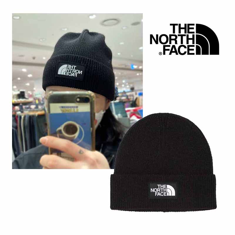 ★配送無料★ BIG LOGO BEANIE NE3BN50A ブラック 黒 ニット帽 ビニー ニットキャップ レディース メンズ ノースフェイス ホワイトラベル WHITE LABEL 新作 コーデ ベーシック シンプル 韓国 2022 かわいい 防寒 男女 兼用 共用