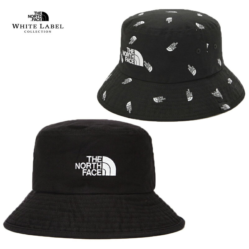 ★配送無料★公式★ [THE NORTH FACE] COTTON BUCKET HAT NE3HN01 ブラック 韓国 ザノースフェイス ホワイトラベル バケットハット 帽子 夏