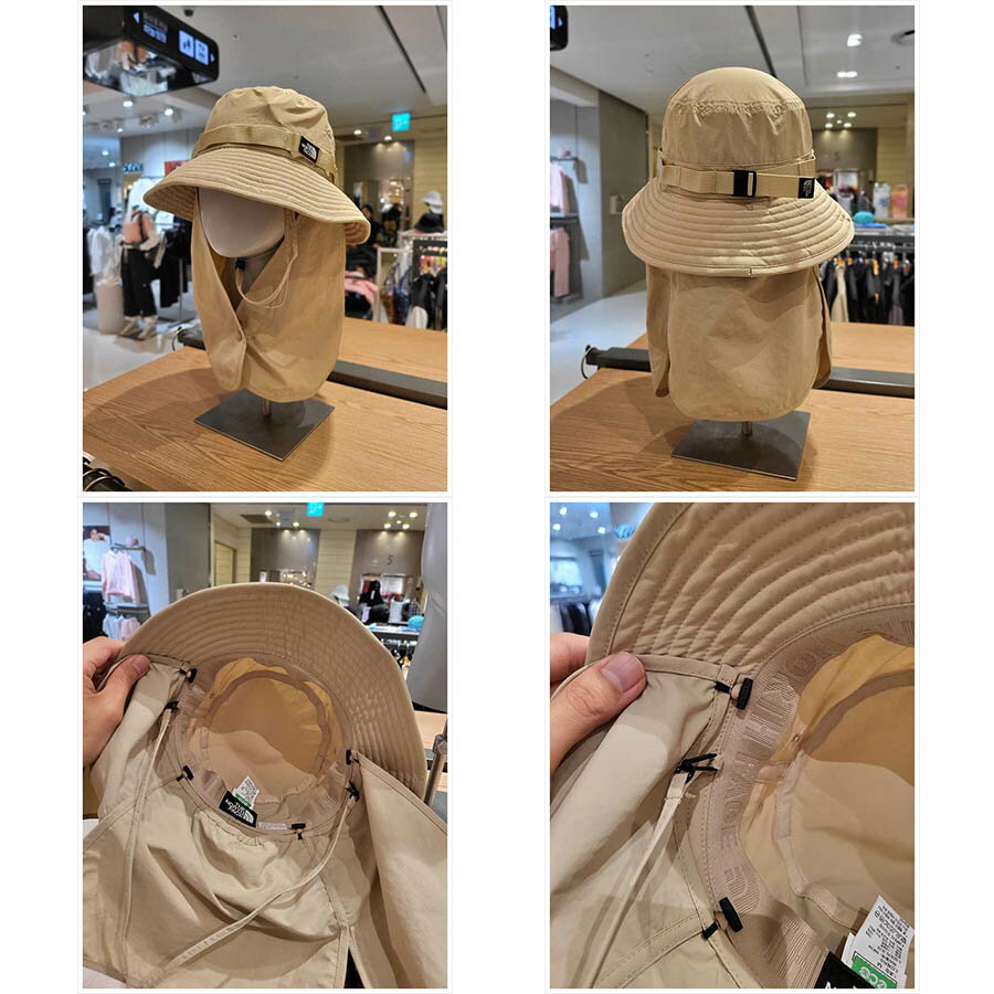 配送無料 [THE NORTH FACE] NE3HR07 CAMP WEBBING SHIELD HAT ハット バケットハット サンシェード 日よけ たれ付き あご紐 帽子 クール 日焼け防止 紫外線 UV カット レディース メンズ キャンプ アウトドア 登山 夏 海水浴 韓国 ノースフェイス 人気 取り外し ナイロン