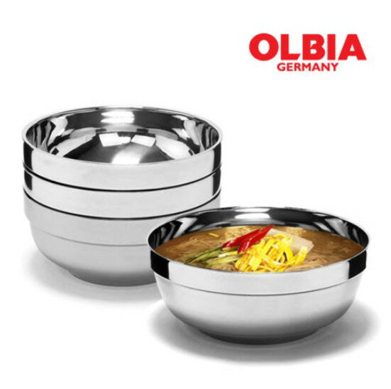樂天商城 - ★配送無料★ [OLBIA] 5個セット ステンレスどんぶり 20cm 丼ぶり 食器 お椀 韓国 サラダボウル サラダボール 鉢 丼皿 深皿 スープ皿 ラーメン 人気 レトロ シルバー おしゃれ 韓国インテリア 韓国雑貨 うどん おみやげ お土産 使いやすい キッチングッズ