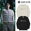 ★配送無料★ S25FMFHT68 snowpeak BIG LOGO SWEATSHIRT ビッグロゴクルーネックスウェット 裏起毛風やわらか コットン混 保温 速乾 すっきりシルエット レイヤード便利 タウンユース ユニセックス 秋冬 デイリーに便利 シンプルデザイン 着回し 快適
