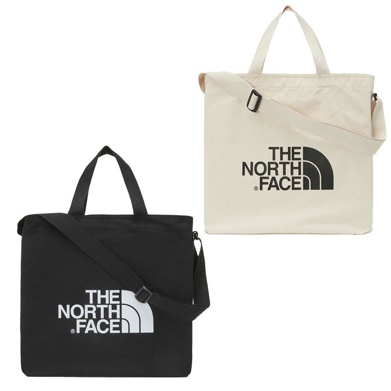 ノースフェイス トートバッグ メンズ ★配送無料★[THE NORTH FACE] BIG LOGO SHOULDER BAG NN2PN61 トートバッグ キャンバス エコバッグ サブバッグ コットン ブラック アイボリー ホワイト 黒 白 たっぷり 収納 かわいい コーデ レディース メンズ コーデ ノースフェイス ホワイトレーベル WHITE LABEL