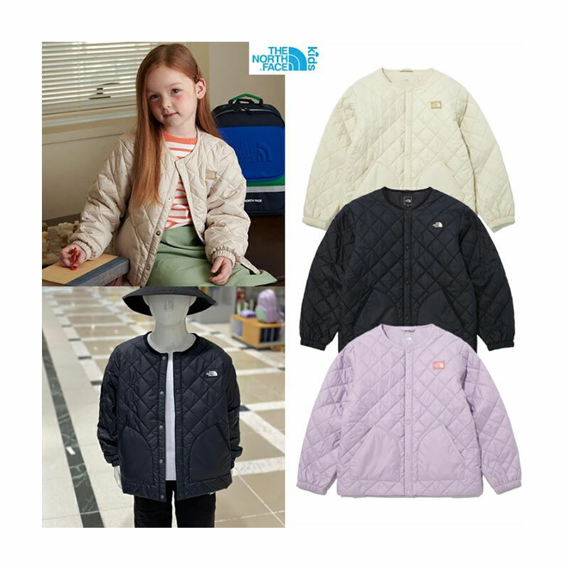 楽天ABC TOWN★送料無料★[THE NORTH FACE] K'S SCHOOLDAY HEAT CARDIGAN NJ3NP02 ノーカラー 襟なし ジャケット カーディガン ライトダウン キルティング 中綿 キッズ KIDS 男の子 女の子 ジュニア シンプル レディース 人気 コットン かわいい 男女共用 兼用 ノースフェイス 韓国