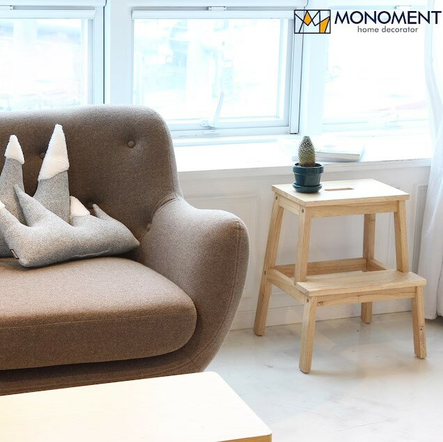 ★配送無料★[MONOMENT] Wooden Step Stool ゴムのステップスツール 2段 はしご型 スツール カウンターチェアー カウンタースツール家具 キッチンスツール インテリア スリム コンパクト イス い…