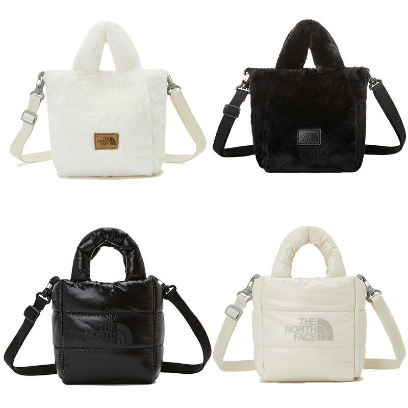 ノースフェイス トートバッグ メンズ [THE NORTH FACE] NN2PP68 PLUMPY TOTE BAG トートバッグ サブバッグ ダウン ファー コットン ミニトートバッグ ブラック アイボリー 黒 白 収納 かわいい コーデ レディース メンズ コーデ