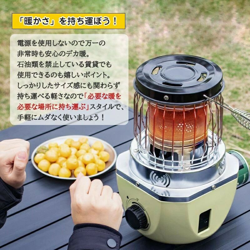 【停電時でも使える】カセットガスストーブ 小型 アウトドア 暖房 カセットボンベ ...