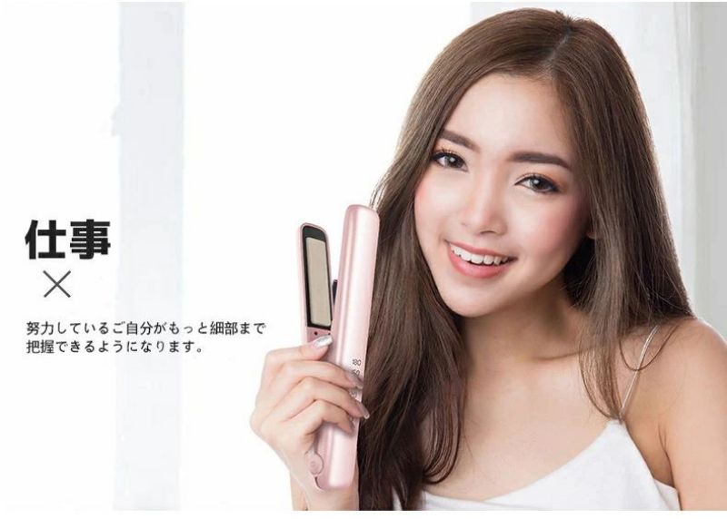 小型 携帯便利 4段階調節 ヘアアイロン ストレートアイロン USB 充電式 コードレス...