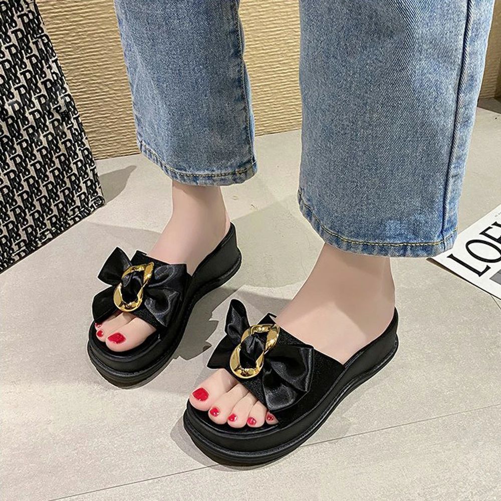 厚底サンダル 蝶結び レディース 夏靴売り尽くしセール