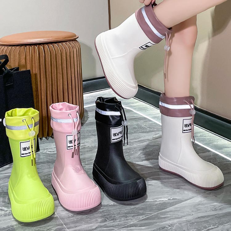 長靴 滑りにくい レインブーツ おしゃれ ジュニア レインシューズ 釣り 雨靴 雨具 レインブーツ 水入りにくい レイングッ — vista 2