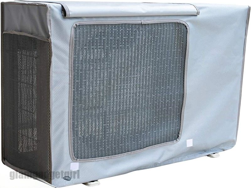 Exterior Unit Covers - 新生活応援 エアコン室外機カバー 遮熱保護 カバー 直射日光 日/雨/雪/風/埃よけ 室外機保護カバー 保護カバー 遮熱シート 室外機用の風除け 撥水加工 反射 四季通用 アルミ箔素材 日除け 防水 防塵 取り外し不要 節電 日よけ 省エネ