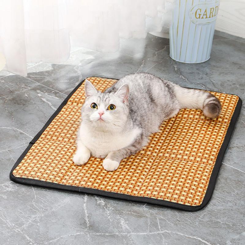 ペットマット 夏 ペットベッド 夏用 猫 犬ベッド 夏 ペットベッド 籐マット 接触通...