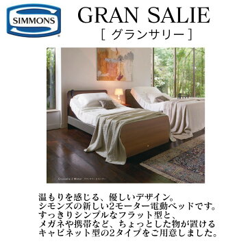 【配送設置無料】【送料無料】シモンズ SIMMONS 正規販売店 グランサリー 2モーター GRANSALIE Sサイズ(シングル) フラットタイプ マットレス付き レギュラー ノンキルト ソフト ベッド ベット 電動ベッド リクライニングベッド ミディアム ダーク ハンドレール 手すり