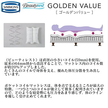 【配送設置無料】【送料無料】シモンズ SIMMONS 正規販売店 Golden Value ゴールデンバリュー SDサイズ セミダブル AB2111A マットレス ビューティーレスト レギュラー ベッド ベット
