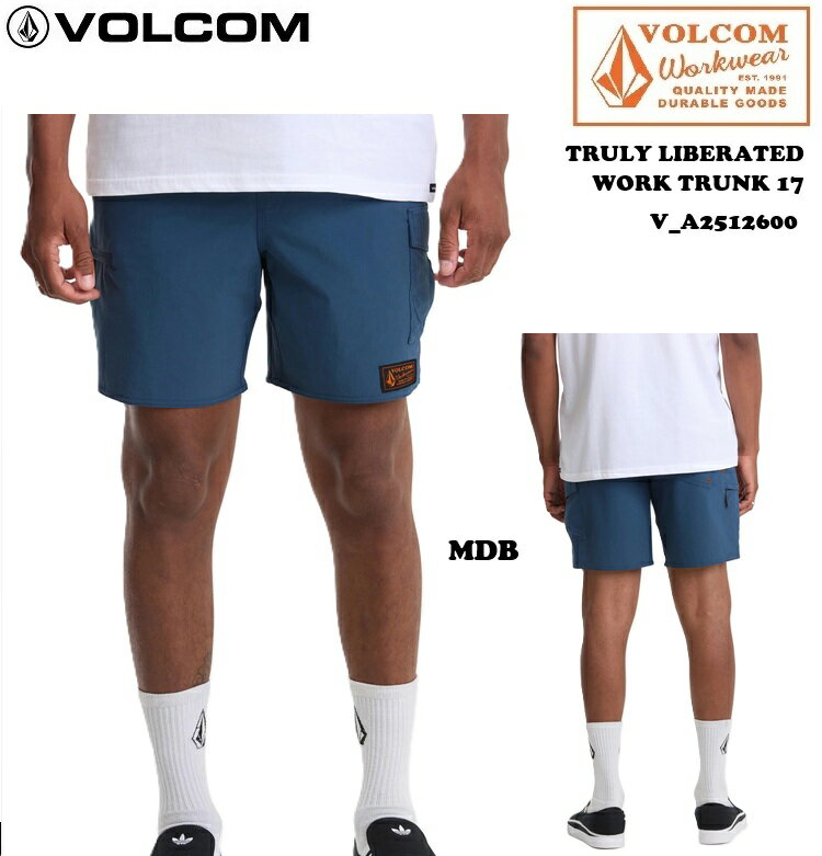 Rakuten - VOLCOM ボルコム WORKWEAR　TRULY LIBERATED WORK TRUNK 17 (MDB) V_A2512600 ハイブリッドショーツ　ストレッチ 水陸両用　ワークウエア　ショートパンツ　2026S/S