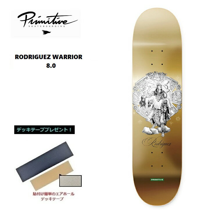 PRIMITIVE プリミティブ RodriguezWarrior Deck 8.0×31.5インチ BLACK デッキテープ無料! 新作 DECK SKATEBOARD スケートボード デッキ スケボー PRIMITIVE SKATEBOARDING