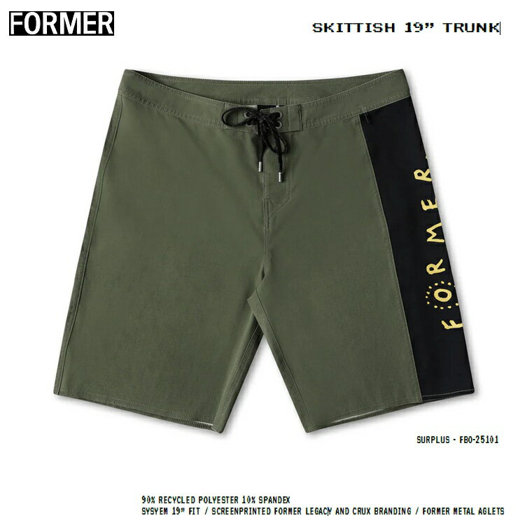 FORMER フォーマー SYSTEM 19" TRUNK (カラー:SURPLUS) BOARDSHORT ボードショーツ サーフトランクス 海パン 2025S/S