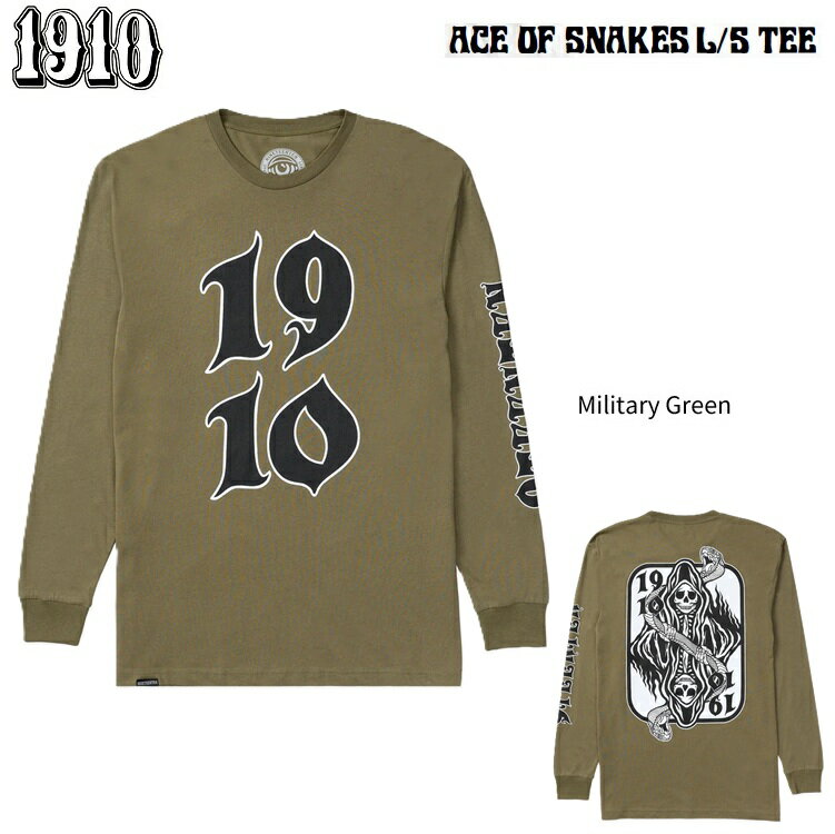乐天商城 - 1910 NINETEEN TEN / ナインティーン・テン　Ace of Snakes LS Tee ( Military Green ) ジェイミー＆スコフ　激レアブランド！国内正規商品 2026S/S