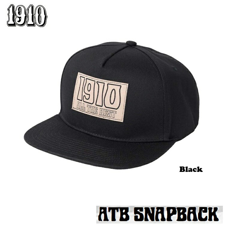 Rakuten - 1910 NINETEEN TEN / ナインティーン・テン　ATB SNAPBACK HAT (BLACK)　2026S/S ジェイミー＆スコフ　激レアブランド 国内正規商品　キャップ　HAT