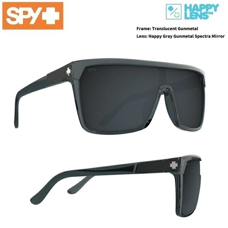 ■SPY OPTIC スパイ 【 FLYNN 】HAPPY LENS【 Translucent Gunmetal - Happy Gray Gunmetal Spectra Mirror 】ハッピーレンズ　送料無料！！スパイサングラス正規品 happylens
