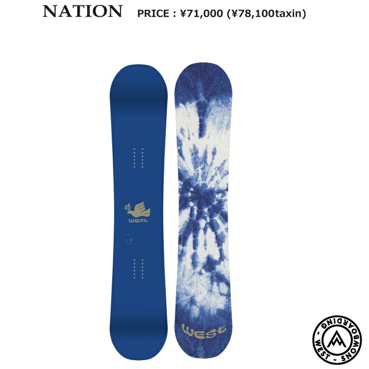 West Snowboarding SNOWBOARD ウエスト スノーボード NATION 153CM　　ABEAM特別価格 　全国送料無料ABEAM特別価格 全国送料無料　 正規品　保証書付　23‐24