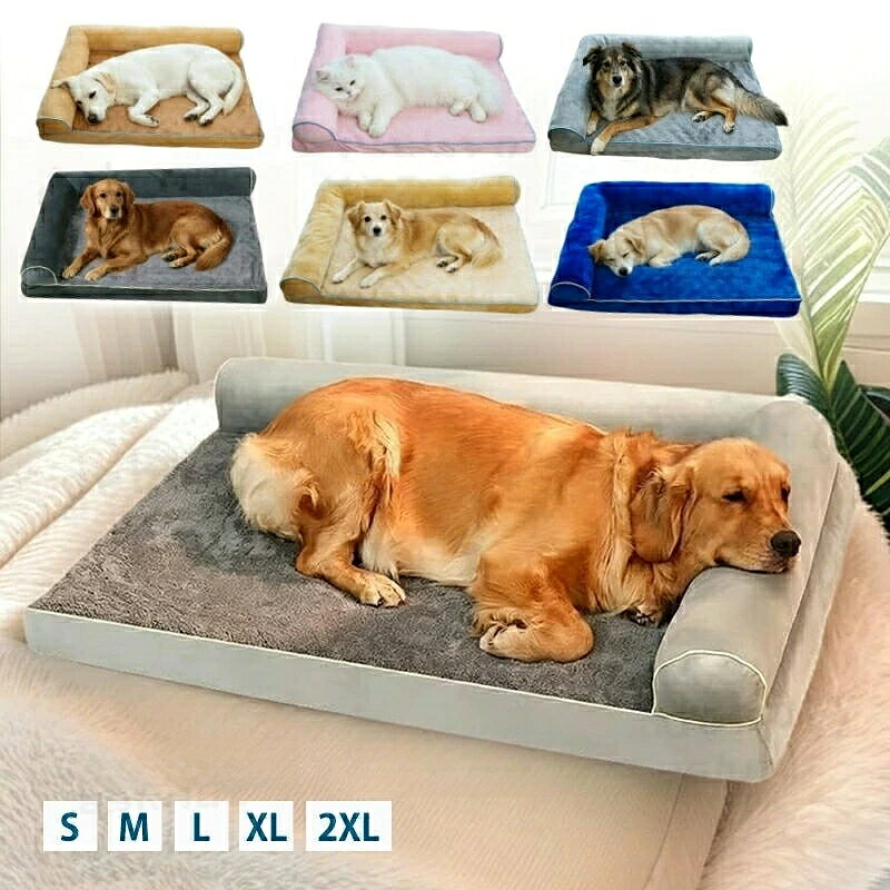 商品詳細 商品名 L型　小型犬 中型犬 大型犬用ペットソファー ペットベッドカバー 洗える S：40*30*9 M：50*40*11 L：75*50*14 XL：100*60*19 2XL：120*80*21 商品説明 【オールシーン対応可能な生地】 夏は涼しく、冬は温もりのある生地を使用し、季節ごとに最適な素材で愛犬を快適に。 【 L字型で安心＆広々】 三面に囲まれたL字型デザインで、愛犬が安心して休めるようになっています。広々としたスペースなので、ぎっしりと閉じ込められるような感じはありません。 【汚れ＆洗濯に強い】 特殊生地を使用し、汚れが落ちやすく、お掃除も楽ちんです。 【色が豊富でインテリアにマッチ】 グレー、茶色など、お部屋の雰囲気に合わせた色が選べます。ペットの居心地よさと、お部屋の調和を両立 【背中に優しい高反発クッション！】 高密度のクッションが入っているので、愛犬の背中に優しいです。特に、背中に負担をかけやすい小型犬や高齢犬にはおすすめ！ 【 カバーは簡単に洗える！】 カバーは簡単に取り外せて、洗濯機で洗えます。いつも清潔で衛生的な環境を保つことができます。 ご注意 ※梱包方法は、多少圧縮された状態となる事から開封着後形を整えてから使ってください。 ※生産時期により色味や風合い・細部デザインが異なる場合があります。