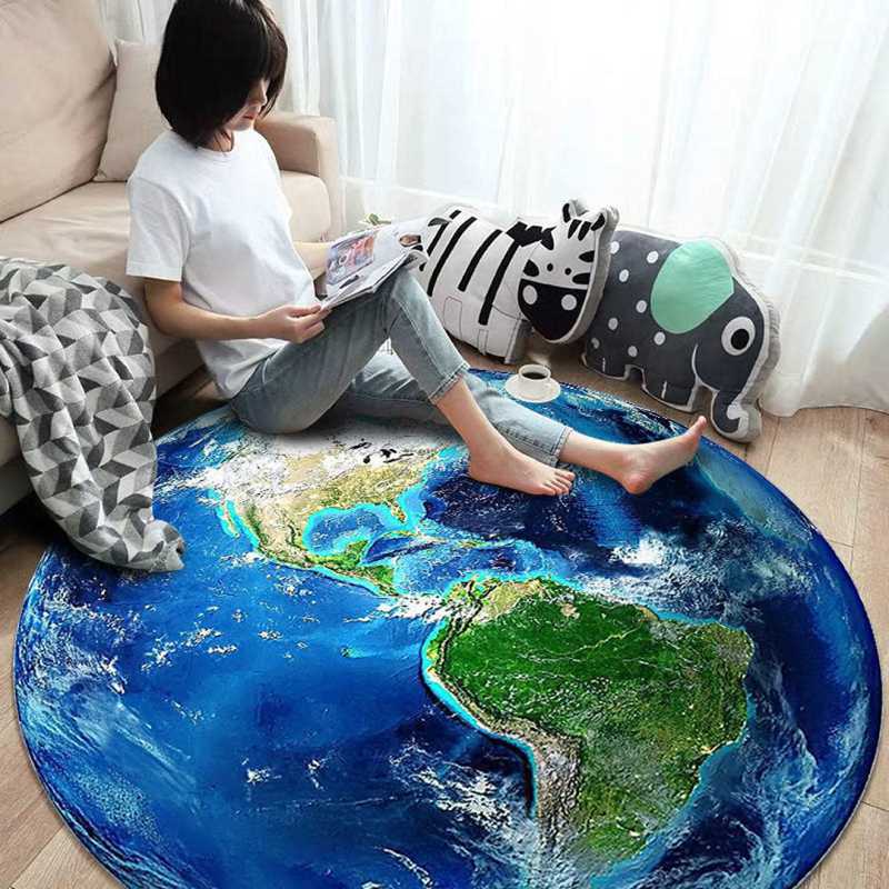 子供用マット ラグ 円形マット 床保護マット 北欧 柄 カーペット 03S フルーツ 防音 スイカ おしゃれ ..