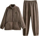 ルームウェア メンズ 冬 ファスナー 長袖 モコモコ フランネル あったか パジャマ 上下セット 厚手 保温 防寒 ゆったり 部屋着 おしゃれ 大きいサイズ