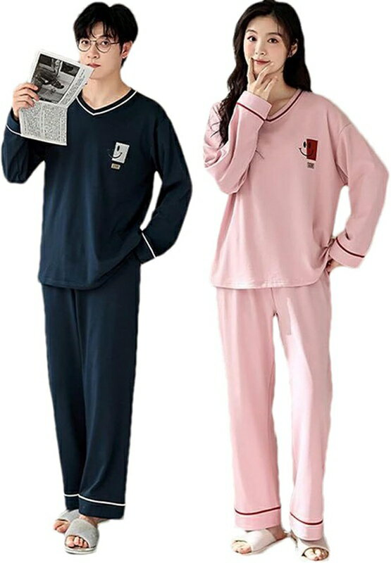 楽天アベブッパンペアルック ルームウェア ペアパジャマ 長袖 秋冬 カップル 綿100 男女セット 可愛い おしゃれ お揃い 夫婦 恋人 結婚祝い 寝間着 部屋着
