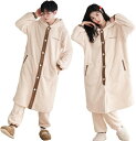 パジャマ ペア 冬 もこもこ 前開き フード付き 着る毛布 長袖 暖かい 可愛い カップル 男女セット ペアルック ルームウェア 厚手 夫婦 恋人 結婚祝い ベ...