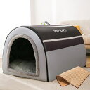 ペットハウス ドーム型 ペットベッド 2way 犬猫用 室内用 折りたたみ可 ふわふわ クッション付き 犬小屋 屋根付き 猫 テント おしゃれ 洗える オールシーズン 寝床 冷暖房 ホットカーペット(4)