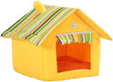 ペットハウス 35x30 犬 猫用 三角屋根 ベッド クッション 犬小屋 室内用 ドーム型 秋冬 犬ハウス ペットハウス イェロー 室内用 猫ハウス 犬用 ハウ...