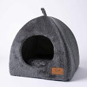 猫 犬 べッド ペットベッド ドーム 冬用 キャットハウス XS ペットベッド クッション付き ふわふわ 犬小屋 ドーム型 ぐっすり眠れる 2way ブラック ...