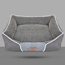 ペットベッド 耐噛み素材使用 グレー 柔らかい イヌ 猫ベッド 動物用品 洗濯可能 犬 猫 50x40x18 ケージ用 通年 ふわふわ 滑り止め 犬ベッド 猫ベ...