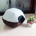 猫ベッドドーム型 冷房対策 夏用 洗える おしゃれ うさぎ/小型犬寝床 大きい ちぐら かわいい ふわふわ丸型 通年 丈夫 ペットベッド 室内ペットハウス 春夏用 みずいろ もこもこ 暖かい 滑り止め(4)