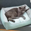 猫 グリーン ベッド 犬 ベッド 冬 ペットベッド エアコン部屋用 クッション 通年 洗える 小型犬 S ペットソファ ふわふわ 暖かい ぐっすり眠る キャット...
