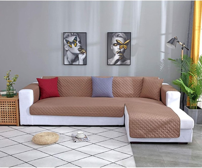 ソファーカバー 53x190cm 撥水加工 ソファー シーツ 3人掛け マルチカバー 肘付き 簡潔デザイン おしゃれ 防塵 ソファー保護 滑り止め 傷 防止 犬 キャメル 猫 四季適用 三人掛け ブラ