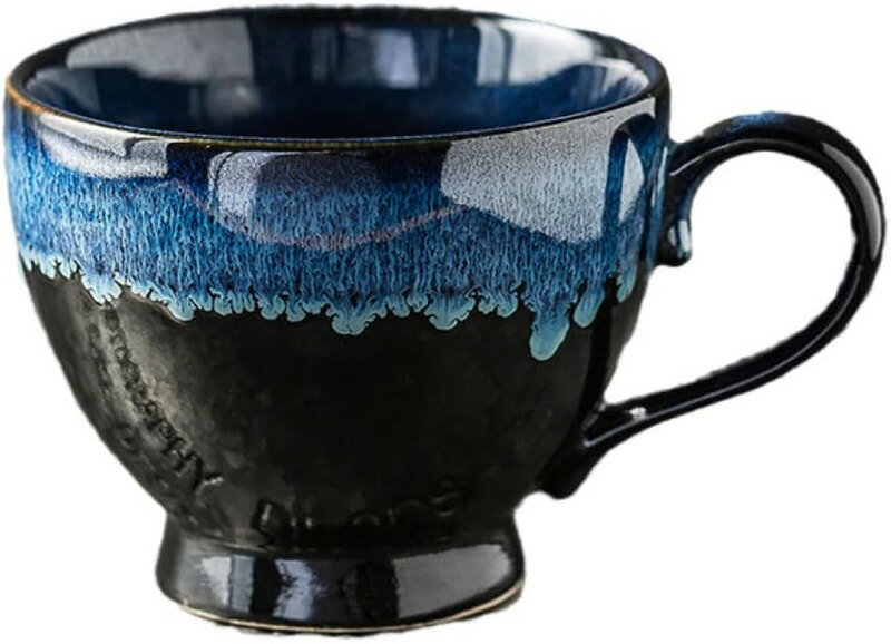 ティーカップ 北欧スタイル 大理石模様 セラミック ブルー 450ml コーヒーカップ 磁器 ティーカップ 装飾的なティーカップ 家やパーティーの装飾 結婚式 ...