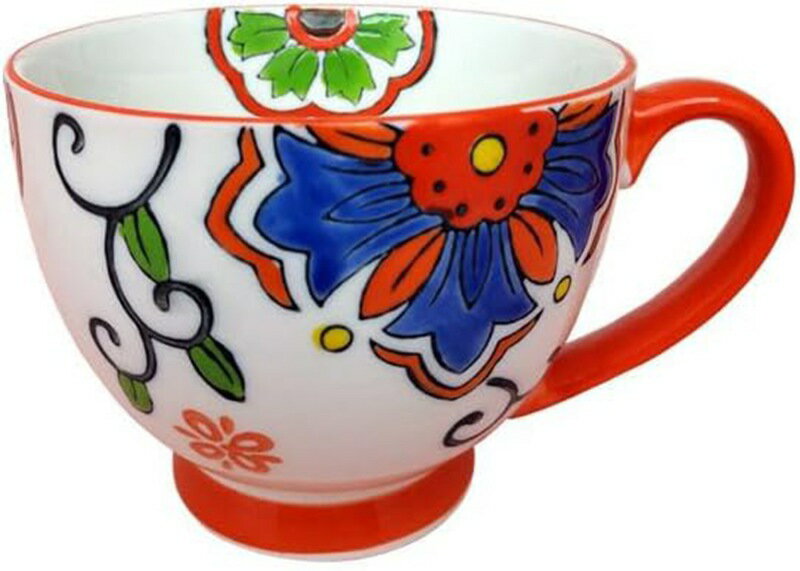 マグカップ 大きめ 素敵 ナチュラルカラー 田園風 花柄 シンプル 軽い 食洗機 電子レンジ対応 食洗器可 食器 コーヒー デザイン06 ティー カフェオレ 紅...