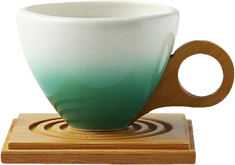 エレガント マグカップ 可愛い 素敵 ins風デザイン 特別な日 新婚夫婦の結婚祝い コーヒーマグカップ グリーン A シンプル 実用的マグカップ 陶磁器 引っ...